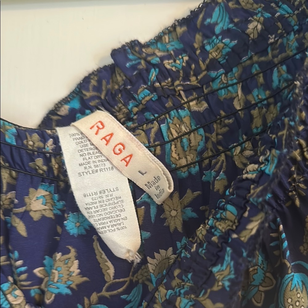 RAGA Navy and Teal Off-Shoulder Romper - Picture 2 of 4